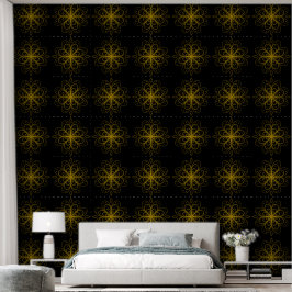 Metallic flower tile gray background behang