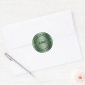 Metallic Forest Green Texture Custom Text Ronde Sticker (Envelop)