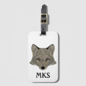 Metallic Fox Face  Monogram Bagagelabel (Voorkant (verticaal))