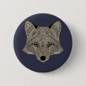 Metallic Fox Face Ronde Button 5,7 Cm (Voorkant)