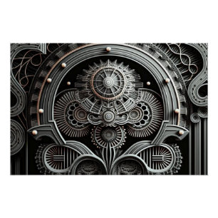 Metallic Fractals Perfect Poster