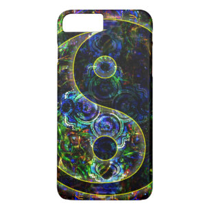 Metallic Future Urban Landscape Yin Yang Symbol iPhone 8 Plus / 7 Plus Hoesje