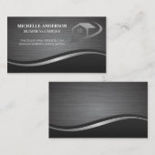 Metallic geborsteld en Wave achtergrond | Onroeren Visitekaartje (Voorkant / Achterkant)