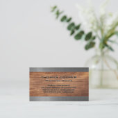 Metallic geborsteld | houtversiering visitekaartje (Staand voorkant)