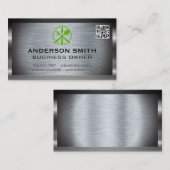 Metallic geborsteld keukengerei | QR-code Visitekaartje (Voorkant / Achterkant)