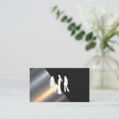 Metallic geborsteld | Zwarte textuur Visitekaartje (Staand voorkant)