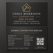 Metallic General Construction Black Gold QR Code Visitekaartje