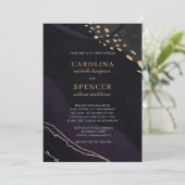 Metallic Geode Wedding Kaart (Staand voorkant)