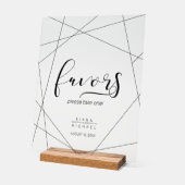 Metallic geometric Favors Silver ID648 Acryl Bord (Hoek)