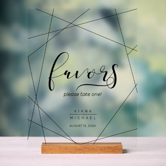 Metallic geometric Favors Silver ID648 Acryl Bord (Neutraal)