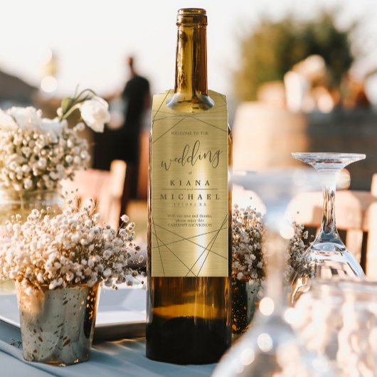 Metallic Geometric Wedding Gold ID648 Flessenhanger