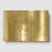 Metallic Geometric Wedding Gold ID648 Gastenboek (Voorkant)