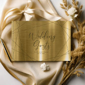 Metallic Geometric Wedding Gold ID648 Gastenboek