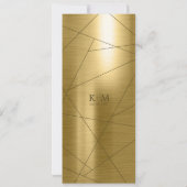 Metallic Geometric Wedding Menu Gold ID648 (Achterkant)