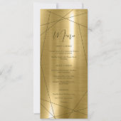 Metallic Geometric Wedding Menu Gold ID648 (Voorkant)
