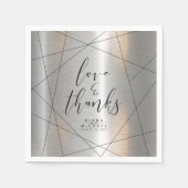 Metallic Geometric Wedding Silver/Black ID648 Servet (Voorkant)