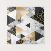 Metallic geometrisch: goud zilver marmer wandkleed (Voorkant (horizontaal))