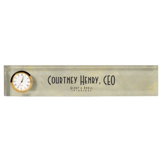 Metallic gips interieur ontwerper naambordje (Voorkant)