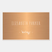 Metallic glanzende gradiënt koper notitieboeken la rechthoekige sticker (Voorkant)