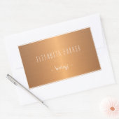 Metallic glanzende gradiënt koper notitieboeken la rechthoekige sticker (Envelop)