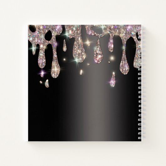Metallic glitter Drip Sparkle Bling Sketting Notitieboek (Achterkant)
