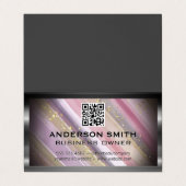 Metallic Glitter Geborsteld | Qr Code Visitekaartjes (Buitenkant ongevouwen)