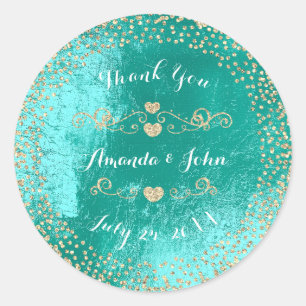 Metallic Glitter Save the Date Hartelijk dank Ronde Sticker