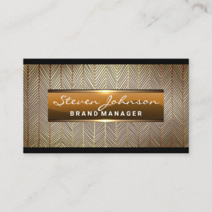 Metallic Glossy Banner Gouden Lijnen Visitekaartje