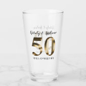 Metallic Gold 50th Wedding Jubileum Glas (Achterkant)