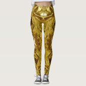 Metallic Gold Abstract 101 Leggings (Voorkant)