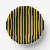 Metallic Gold and Black Striped 7" Papieren Kommen (Voorkant)