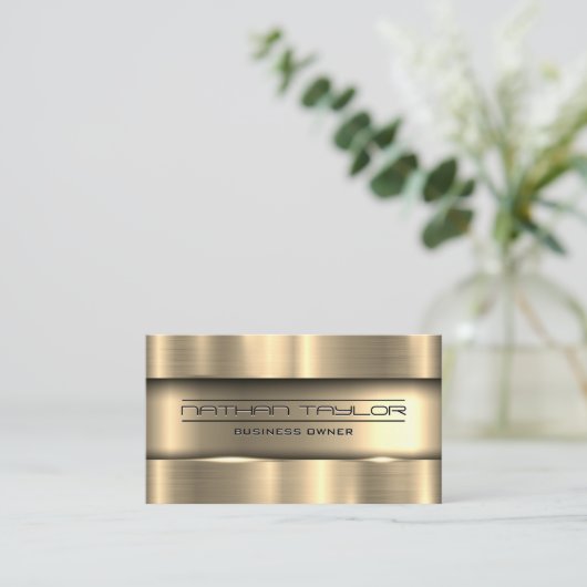 Metallic Gold Background Visitekaartje (Staand voorkant)