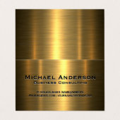 Metallic Gold Background Visitekaartjes (Buitenkant ongevouwen)