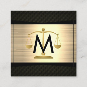 Metallic Gold Black   advocatenrecht   Justice Sca Vierkante Visitekaartje