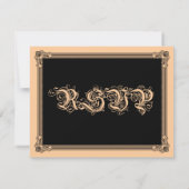 Métallic Gold & Black do-it-yourself Wedding RSVP (Dos)