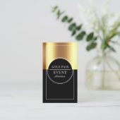 Metallic Gold Black Event Planner Visitekaartje (Staand voorkant)