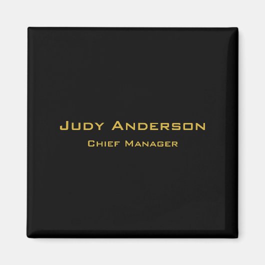 Metallic Gold & Black Professional Modern Elegant Magneet (Voorkant)