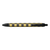 Metallic Gold Black Square Box Pattern Style Zwarte Inkt Pen (Achterkant)