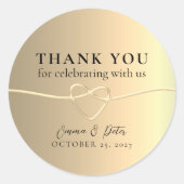 Metallic Gold Black Wedding Bedankt Sticker (Voorkant)