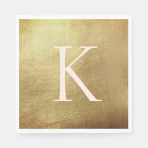 Metallic Gold & Blush Monogram Luncheon Servetten