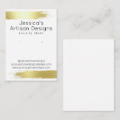 Metallic Gold Brush Handmade Jewelry Display Card Visitekaartje (Voorkant / Achterkant)