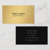 Metallic Gold Brushed en Gold Weave Pattern Visitekaartje (Voorkant / Achterkant)