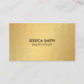 Metallic Gold Brushed en Gold Weave Pattern Visitekaartje (Voorkant)