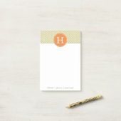 Metallic Gold Chevron Monogram2 Post-it® Notes (Op bureau)