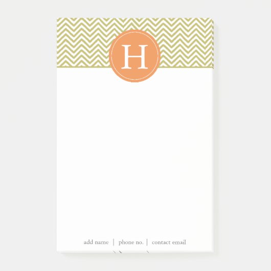 Metallic Gold Chevron Monogram2 Post-it® Notes (Voorkant)