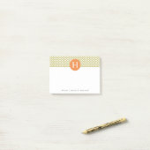 Metallic Gold Chevron Monogram Post-it® Notes (Op bureau)