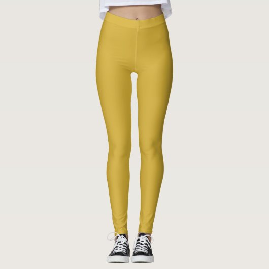 Metallic Gold Colour Elegant Moderne Sjabloon Leggings (Voorkant)