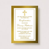 Metallic Gold Cross Heilige Communie of Bevestigin Kaart