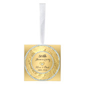 Metallic Gold Damask & Diamonds - 50e Jubileum Ornament (Rechts)