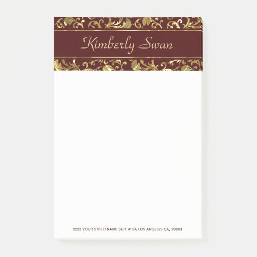 Metallic Gold Damask Post-it® Notes (Voorkant)